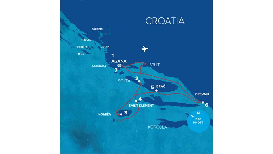 Dee Caffari map of cruising in Croatia